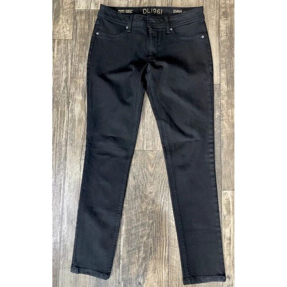 DL1961 Sz 27 Jeans Black‎ EMMA Skinny Stretch Power Legging Riker 360 Comfort - Picture 1 of 4